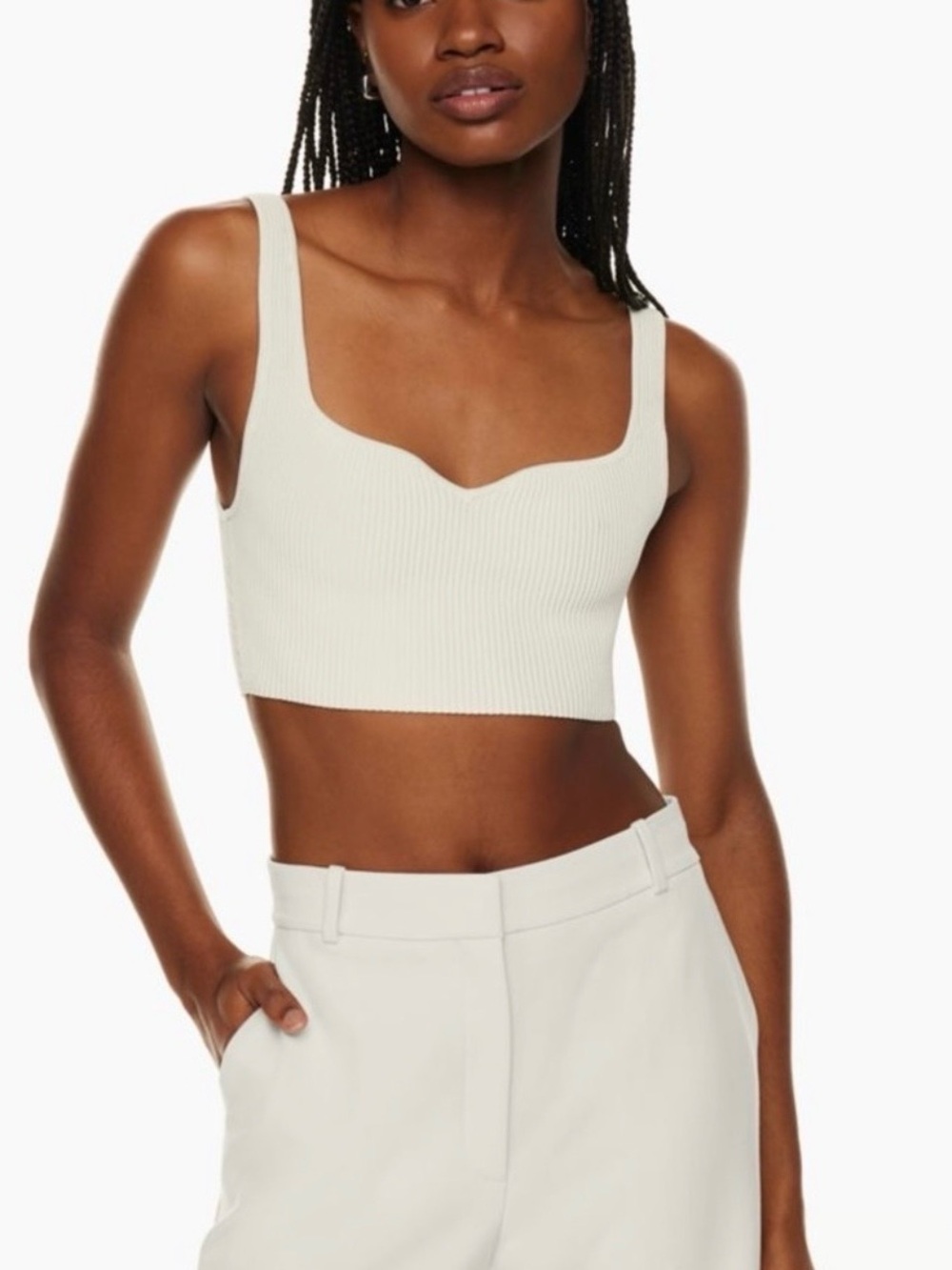 Babaton Aritzia Sculpt Knit Notch Tank